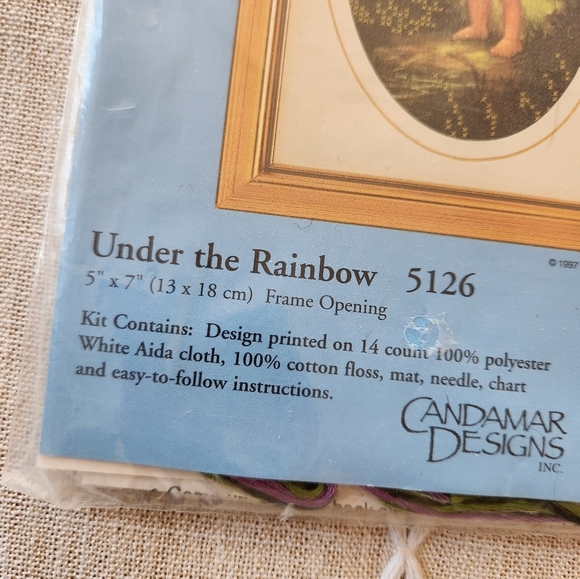 Under the Rainbow Fairy Cross Stitch Kit Mary St. Clair Crafts Candamar Vintage - Picture 2 of 5